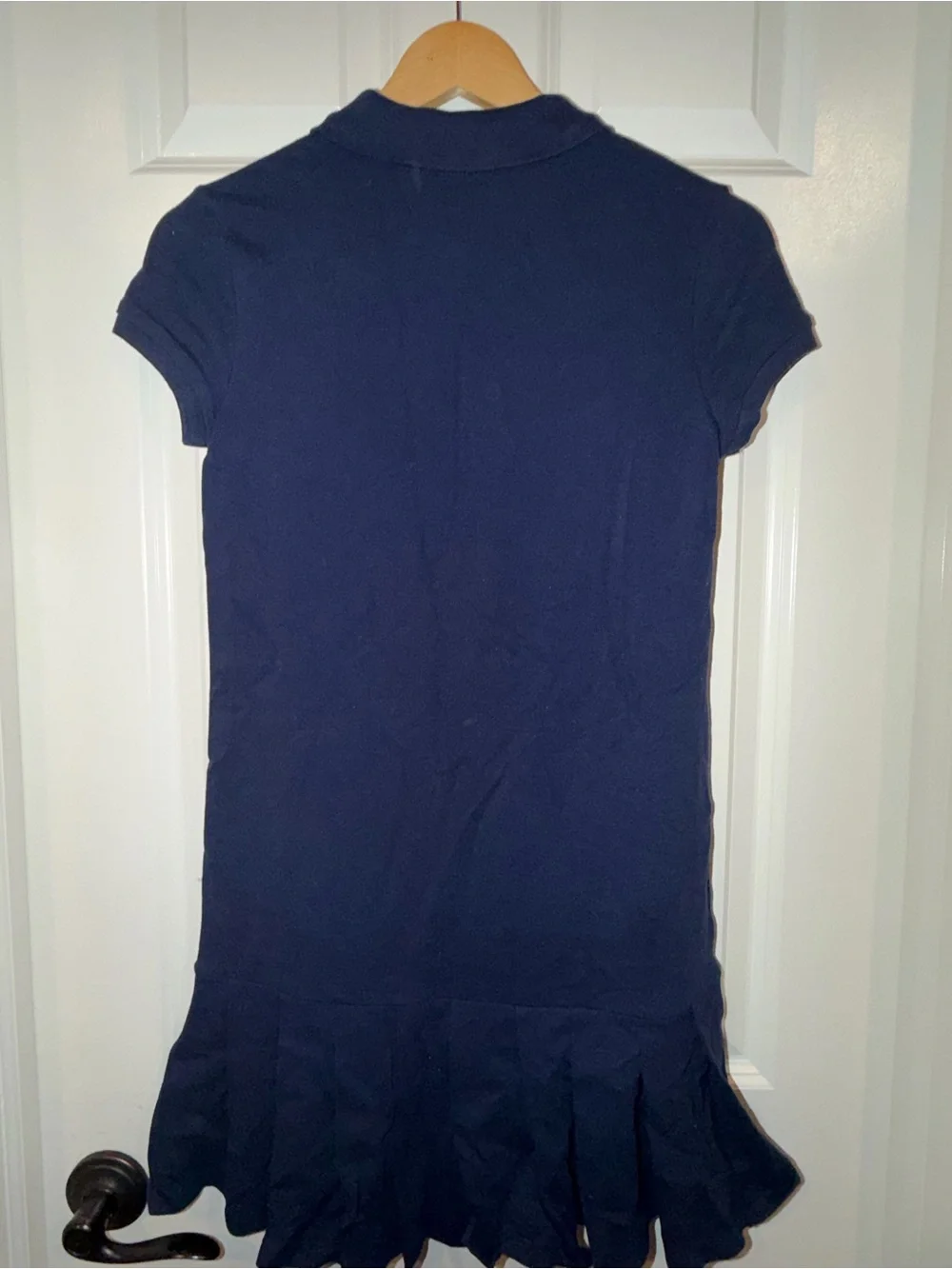Polo by Ralph Lauren Girls  Navy Polo Dress with Pink Pony 12-14